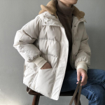 Naiste talvine s&uuml;gis sulejope, silmkoeline kapuutsiga krae, l&uuml;hike &uuml;herealine mantel Preppy stiilis Parka naiste &scaron;ikk v&auml;lisr&otilde;ivad naistele L