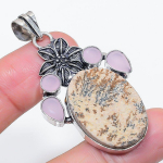 Natural Psilomelane Dendritic 925 Sterling Silver Jewelry Pendant 2.25 s1q42
