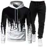 S&uuml;gis-talvine meeste lukuga disainiga kampsunikomplekt Vabaaja spordihoodie komplekt L must