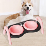 Elevated Cat Bowls,Food and Water Dishes,Decorative Easy to Assemble,Raised Double Bowls,Feeding