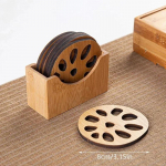 Creative Lotus Flower Joogialused Puidust &uuml;mmargune tassimatt Lauamatt Teekohvikruus Placemat Kodukaunistus K&ouml;&ouml;gitarvikud