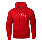 Mountain Heartbeat Hoodies Pusa Meeste Sound Ray Diagrammiga Kapuutsiga dressipluus Hoodie Talvine S&uuml;gisprint Must Hall Spordir&otilde;ivad 3XL