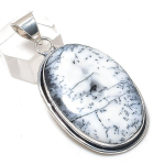 Natural Dendrite Opal Gemstone 925 Sterling Silver Jewelry Pendant 2.21 o0u85
