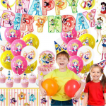 Sailor Moon teemalised s&uuml;nnip&auml;evapeo kaunistused b&auml;nneri, &otilde;hupalli ja koogikattega