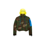 Nike X Off-White &uuml;hiselt kaubam&auml;rgistatud tr&uuml;kitud kapuutsiga dressipluus n&ouml;&ouml;riga Meeste pealisr&otilde;ivad Roheline-Kamuflaaž CK5623-385 L