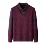 TUCANO Men's Faux Two-Piece Fleece Lined Lapel Knit Sweater 3XL