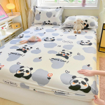 1 tk Puuvillane Voodilina Lastele Panda Prindiga Armas Multifilmistiilis Elastikpaelaga Paigaldatav Voodilina 360 T&auml;ielikult Kattev Voodilina Single90x200cm 1pc