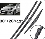 Sobib Peugeot 308 308SW SW 2007-2013 Eesmised ja tagumised kojamehed Kojameeste terad 07-2.13 Peugeot 308 30 inch + 26 inch + 12 inch