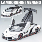 1:24 Lamborghini Veneno Superauto Valatud Sulamist M&auml;nguauto Mudel Heli ja Valgusega Laste M&auml;nguasi Kogumisobjektid S&uuml;nnip&auml;evakingitus valge