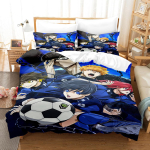 Anime Bluelock Jalgpall Juunior Jaapani Joonisfilm Voodipesukomplekt Tekikott Padjap&uuml;&uuml;riga Magamistoa Kaunistus Voodikomplekt Queen Suurus 150x200cm 3pcs