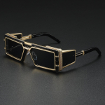 Ruudukujulised Punk P&auml;ikeseprillid Meestele Vintage Luksuslik Steampunk P&auml;ikeseprillid Naistele Mood Prillid Hombre