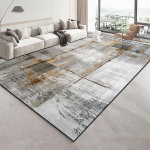 Moodne kuldne geomeetriline vaip elutuppa Kerge luksuslik vaip magamistoa kaunistuseks Suure pindalaga salongi diivani k&otilde;rvale p&otilde;randamatid 200x300 200*250cm