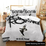 3D-prindiga My Chemical Romance voodipesukomplekt Poistele T&uuml;drukutele &Uuml;heinimese Queen Kingi Suuruses Tekikott Padjap&uuml;&uuml;r Voodi poisid T&auml;iskasvanud 70x133cm black