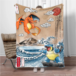 Pokemon Multikas Retro Charizard Anime Flanellitekk Pikachu Kujud Kodu Diivan L&otilde;unapausi Tekid Lapsed &Otilde;pilane Laste Kingitused 30x40in beige