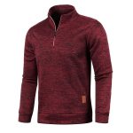 Uued s&uuml;gistalvised meeste kampsunid vabaaja pullover Meeste soojad topid Meeste &otilde;huke krae Pulloverid Meeste mantlid Poollukuga dressipluus Yasheng M veinipunane v&auml;rv