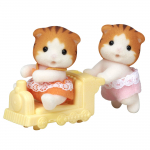 Sylvanian Families Nukud Kass ST Mark Vanus 3+ ja M&auml;nguasi Sylvanian Epoch [Vahtra Kaksikud] Ni-110 Sertifitseeritud, &Uuml;les, Nukumaja, Pered,