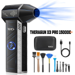 THERAGUN X3PRO Mini K&auml;eshoitav Turbo-Jeti Ventilaator-150000 p/min V&otilde;imas Suru&otilde;hu Tolmuimeja Auto Kuivati/PC/Kodu jaoks-T&ouml;&ouml;stuslik Toru puhur black