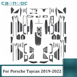 Porsche Taycanile   Auto sisekujunduslikud tarvikud S&uuml;sinikkiust Mustad Kleebised Kate Liist Uksepaneel Center vent splitter