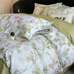 Luksuslik 100-arvuline pika kiu puuvillane 4-osaline voodipesukomplekt: Aastaringselt kasutatav tekikott, pinguldatud lina, puuvillane tr&uuml;kk. 1.8 Bed Sheet 200x230 4-piece