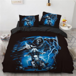Die Skull Flame Skulls Voodipesu Komplekt Magamistoa jaoks Pehme Kaasaegne Voodikate Mugav Laste Tekikott Tekikate Ja Padjap&uuml;&uuml;r US Twin 173x218cm