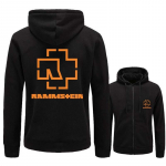 Moodne tr&uuml;kitud kapuutsiga jakk Rammsteini lukuga kardigan meeste kapuutsiga avar kampsun XXXXXL must