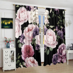 Botaanilise lilleprindiga kardinad 2-osaline pol&uuml;esterkomplekt magamistoa, elutoa, kabineti jaoks Elegantne &otilde;itega aknakate 100*130 Rod Pocket 1pcs