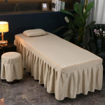 Kohandatud suurus auguga Ilusalongi massaažilaua voodilina Voodiseelik Nahas&otilde;bralik massaaživoodilina SPA T&auml;iskate Funda Camilla Pillowcase beige