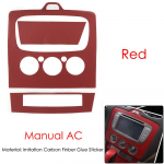 3D carbon fiber sticker Central control Panel decoration trim for Ford focus mk2 2009-2016 auto accessories Manual AC Light Blue