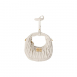 Miu Miu Wander Seeria Matelass&eacute; Metallist T&auml;helogo T&otilde;mblukuga Kinnis Eemaldatav Reguleeritav &Otilde;larihm Hobo Kott Naiste k&auml;ekotid Valge 5NR019-2FPP-F0009 Basic Set (Bag+Dust Bag)