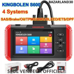 Auto Diagnostika Kohver - KINGBOLEN - S600 - 4 S&uuml;steemi - 10 Teenust - 5 HD Puuteekraan punane