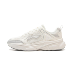 Li Ning Milk Coconut Cushioning Slip Resistant Abrasion Resistant Support Lightweight Low top Chunky Sneakers Women's AGCV404-3 37 white