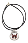 Snowshoe - pendant necklace with graphic on a chain strap by Art-Dog brand black
