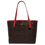 Coach City 33 Klassikaline Monogramm Kunstnahast T&ouml;&ouml;kotta Kott Naiste t&ouml;&ouml;kotid Punakaspruun 5696-IMRVQ Basic Set (Bag+Dust Bag)