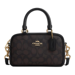 Coach Satchel 18 Br&auml;ndi logo T&otilde;mblukuga kinnisus Kaetud l&otilde;uend &Otilde;la Crossbody K&auml;ekott V&auml;ikesed Naiste k&auml;ekotid Tume pruun CW197-IMXAQ Basic Set (Bag+Dust Bag)