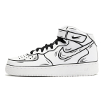 Nike Air Force 1 Coverage Slip Resistant Abrasion Resistant Coverage Slip Resistant And Abrasion Resistant Mid top CW2289-111(Team210-) 40.5 white