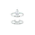 Swarovski Attract Kahekordne S&otilde;rmus Veetilga Kujuline Virnastatav &Uuml;henduss&otilde;rmus Naiste s&otilde;rmused Platinaga kaetud H&otilde;be 5572668 Box (Random Color),50