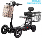 2026. aasta EL-i uus mudel 500W 36V 20.8Ah neljarattaline elektriroller seenioridele, maksimaalne kiirus 40 km/h, kokkupandav elektriroller 36V/20.8AH must