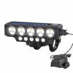 20 LED-iga p&auml;ikeseenergial t&ouml;&ouml;tav jalgrattakell-valgusti, toiten&auml;idik, k&otilde;rge heledus, jalgratta taskulamp, 4000 mAh, esituli &ouml;iseks s&otilde;iduks must