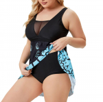 Naiste suures suuruses ujumistrikoo, Ruched Tummy Control ujumiskost&uuml;&uuml;m ujumisriided bikiinid L must