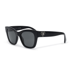 Chaneli ruudukujulised p&auml;ikeseprillid hallide klaaside ja s&uuml;damekujuliste naiste p&auml;ikeseprillidega Must CH5478-C501 Basic Packaging-Eyeglass Case+Box,F,Black