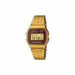 Casio YOUTH seeria-metallist v&auml;ikesed ruudud, klassikalised retro v&auml;ikesed ruudud, veekindel, kvartsmehhanism, Jaapani ja Korea kellad, naiste A159WGEA-5 kuld