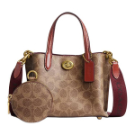 Coach Willow 18 Br&auml;ndi logo Eemaldatav &otilde;larihm Kaetud l&otilde;uendist &Otilde;lakott Crossbody T&otilde;mblukuga kott Ostukott K&auml;ekott V&auml;ike naiste kott CW550-B4NQ4 Basic Set (Bag+Dust Bag)