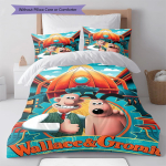 Wallace & Gromit Voodipesu Tekikott Tekikoti Kate Padjap&uuml;&uuml;r Kodu Kaunistus S&uuml;nnip&auml;evakingitus (1 * tekikott + 2 * padjap&uuml;&uuml;ri, ilma s&uuml;damikuta) 135x200cm