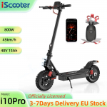 iScooter i10Pro 45KM/H Elektrirolleri Mootor 800 Aku 48V/15Ah L&auml;bis&otilde;it 50-60 km 10-tollised &Otilde;hkrehvid Kokkupandav Kontrollitav Rakenduse Kaudu E-roller i10Pro 45KM/H must