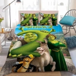 S-Shrek Multikas Naljakas Tekikott Komplekt Kodu Stiilis Voodipesu Pehme Pesu Pol&uuml;ester Voodi 3 Osaline Komplekt &Uuml;li&otilde;pilaste &Uuml;hiselamu Kingitus EU Single(135x200cm)