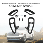 Eesmised mustad pukseerimiskonksud vasak ja parem Mopar 82215268AB jaoks 2019 2020 Ram 1500