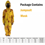 Laste karantiini zombikost&uuml;&uuml;m Unisex bioloogilise ohu &uuml;likond ja mask lastele Halloweeni biokeemilise kiirguse kombinesoonkost&uuml;&uuml;mid S