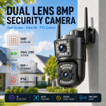 AIOOK V380 Pro 8MP 4K WIFI-kaamera kahe objektiiviga v&auml;listingimustes traadita IP-kaamera infrapuna-&ouml;ise n&auml;gemisega tehisintellekti inimese j&auml;lgimise CCTV-kaamera WIFI Camera+128GB