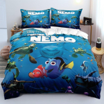 Finding Nemo Dory Bruce Squirt Crush Voodipesukomplekt Nemo Tekikott Padjap&uuml;&uuml;r &Uuml;he-/Kahekohaline/T&auml;ism&otilde;&otilde;dus/Kuninganna Suurus Magamistoa Dekooriks 135x200cm