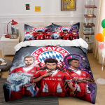 FC Bayerni disainiga voodipesukomplekt Voodipesukomplekt (1 tekikott, 2 padjap&uuml;&uuml;ri, tekk ei kuulu komplekti) 135x200cm